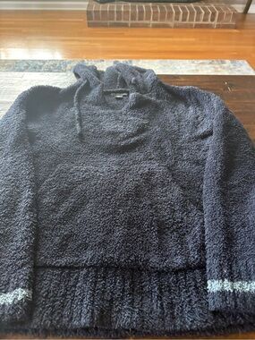 Barefoot Dreams Navy Plush Hooded Sweater